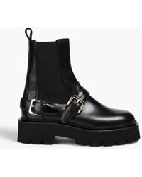 Sandro - Glossed-leather Chelsea Boots - Lyst