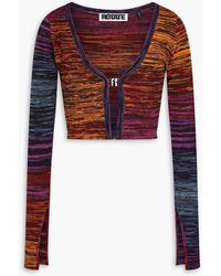 ROTATE BIRGER CHRISTENSEN - Cropped Space-dyed Knitted Cardigan - Lyst
