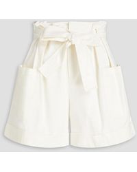RED Valentino - Belted Stretch-cotton Twill Shorts - Lyst