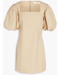 FRAME - Nina Gathered Cotton-poplin Mini Dress - Lyst