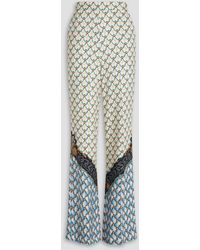 Etro - Printed Crepe De Chine Wide-leg Pants - Lyst