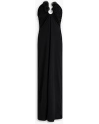 Magda Butrym - Strapless Floral-appliquéd Stretch-jersey Maxi Dress - Lyst