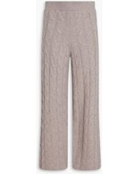 LeKasha - Trevise Cable-Knit Cashmere Wide-Leg Pants - Lyst