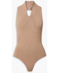 Khaite - Bafi Ribbed Stretch-knit Halterneck Bodysuit - Lyst