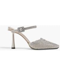 Benedetta Bruzziches - Elena Crystal-Embellished Mesh Mules - Lyst