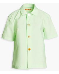 Rejina Pyo - Button-embellished Crinkled Taffeta Shirt - Lyst