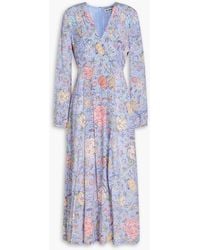 RIXO London - Amelia Floral-Print Silk Crepe De Chine Midi Dress - Lyst
