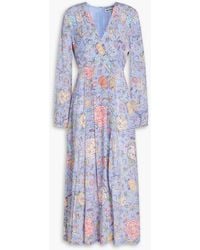 RIXO London - Amelia Floral-Print Silk Crepe De Chine Midi Dress - Lyst