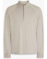 James Perse - Linen-blend Half-zip Sweater - Lyst
