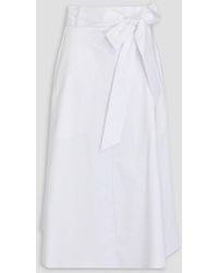 Tibi - Cotton-poplin Midi Wrap Skirt - Lyst