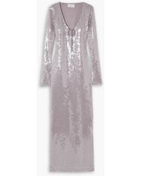 16Arlington - Solaria Sequined Stretch-tulle Maxi Dress - Lyst