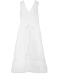 Maggie Marilyn The Heavenly Ruffled Cotton And Silk-blend Voile Midi Dress - White