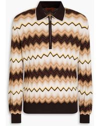 Missoni - Crochet-Knit Cotton And Wool-Blend Polo Sweater - Lyst