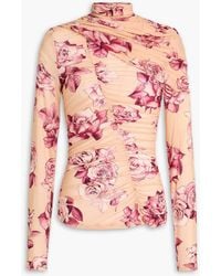 Magda Butrym - Floral-print Cupro-blend Stretch-jersey Turtleneck Top - Lyst
