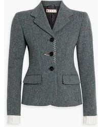 Marni - Verzierter blazer aus donegal-woll-tweed - Lyst