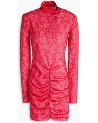 ROTATE BIRGER CHRISTENSEN - Miki Ruched Floral-print Jersey Mini Dress - Lyst