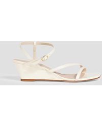 Stuart Weitzman - Oasis 50 Patent-Leather Wedge Sandals - Lyst
