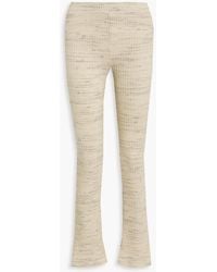 Monrow - Marled Ribbed Cotton-blend Flared Pants - Lyst