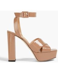 Sergio Rossi - Patent-leather Platform Sandals - Lyst