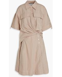3.1 Phillip Lim - Draped Cotton-blend Poplin Shirt Dress - Lyst