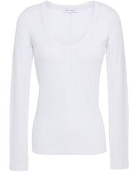 NINETY PERCENT Pointelle-knit Organic Cotton Top - White