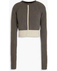 Rick Owens - Cropped Ribbed Cashmere And Wool-blend Sweater - Lyst