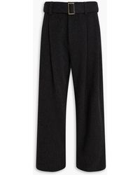 Emporio Armani - Belted Wool-blend Twill Pants - Lyst