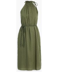 Joie - Nashua Gathered Swiss-dot Cotton Dress - Lyst