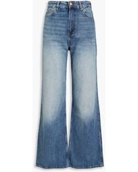 Ganni - Hoch sitzende jeans mit weitem bein in ausgewaschener optik - Lyst