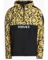 Versace - Printed Shell Half-zip Hooded Jacket - Lyst
