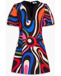 PUCCI - Printed Crepe Mini Dress - Lyst