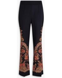 Etro - Paisley-Print Silk Crepe De Chine Flared Pants - Lyst