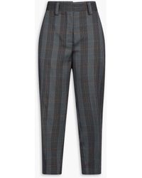 Acne Studios - Cropped Prince Of Wales Checked Wool-blend Tapered Pants - Lyst