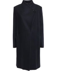 Maje Double-breasted Wool-felt Coat Midnight Blue