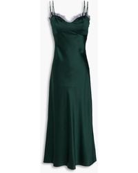 Veronica Beard - Bixie Lace-trimmed Silk-blend Satin Midi Slip Dress - Lyst