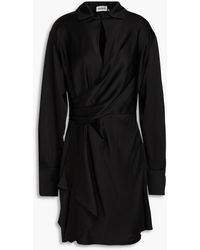 Jonathan Simkhai - Talit Wrap-effect Draped Satin-crepe Mini Dress - Lyst