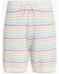 CASABLANCA - Striped Crocheted Cotton Shorts - Lyst