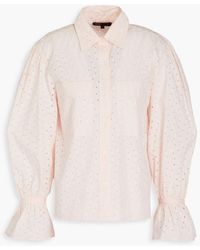 Maje - Broderie Anglaise Cotton Shirt - Lyst
