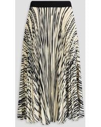 Proenza Schouler - Korine Striped Pleated Crepe Midi Skirt - Lyst