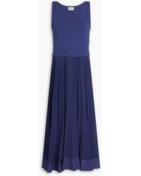 Claudie Pierlot - Crepe, Cotton-jacquard And Poplin Midi Dress - Lyst