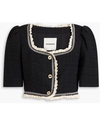 Sandro - Jacket Cotton, Viscose, Acrylic, Polyamide, Polyester - Lyst