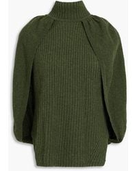 Jonathan Simkhai - Jeannie Cape-Effect Ribbed Cashmere Turtleneck Top - Lyst