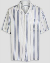 Onia - Striped Tm, Cotton And Linen-blend Chambray Shirt - Lyst