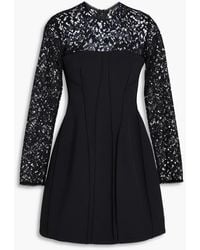 Jonathan Simkhai - Primm Twill-Paneled Corded Lace Mini Dress - Lyst