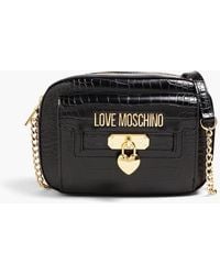 Love Moschino - Faux Croc-effect Leather Shoulder Bag - Lyst