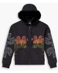Acne Studios - Plush-Trimmed Embroidered Cotton-Jersey Hoodie - Lyst