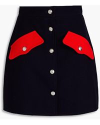 Boutique Moschino - Two-tone Cotton-tweed Mini Skirt - Lyst