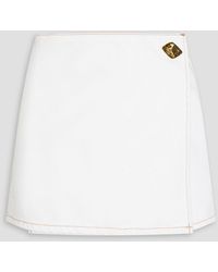 Ganni - Wrap-effect Denim Mini Skirt - Lyst