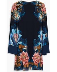 Borgo De Nor - Floral-print Crepe De Chine Mini Dress - Lyst