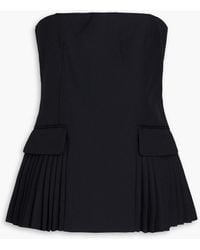 Jonathan Simkhai - Vita Strapless Pleated Wool-blend Bustier Top - Lyst